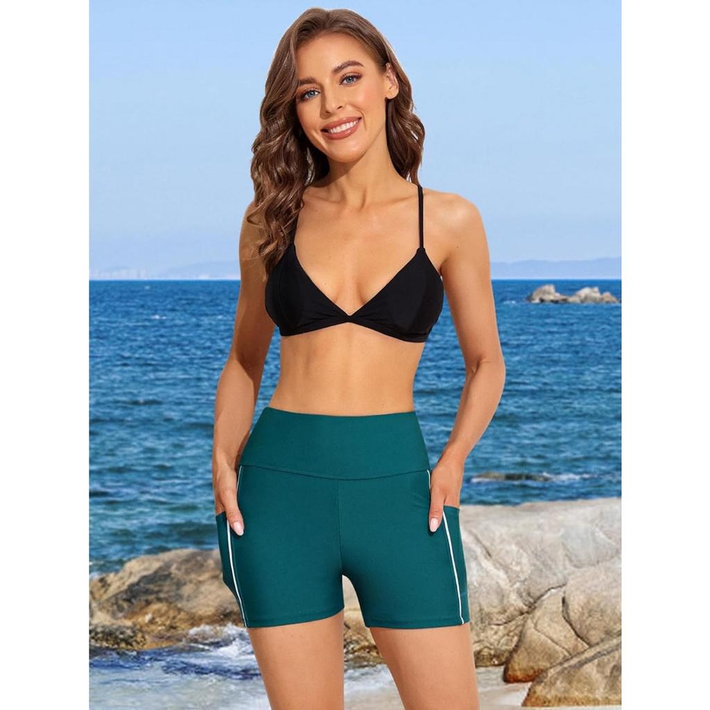 Женские спортивные шорты для плавания Charmleaks, эластичные шорты для плавания, плавки Boyleg