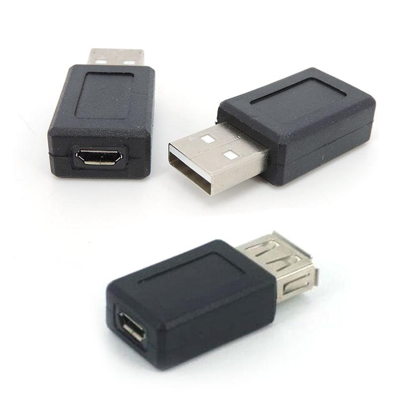 Black USB 2.0 Type A Male Female To Micro USB B Female Adapter Plug Converter To Micro USB Connector Plug