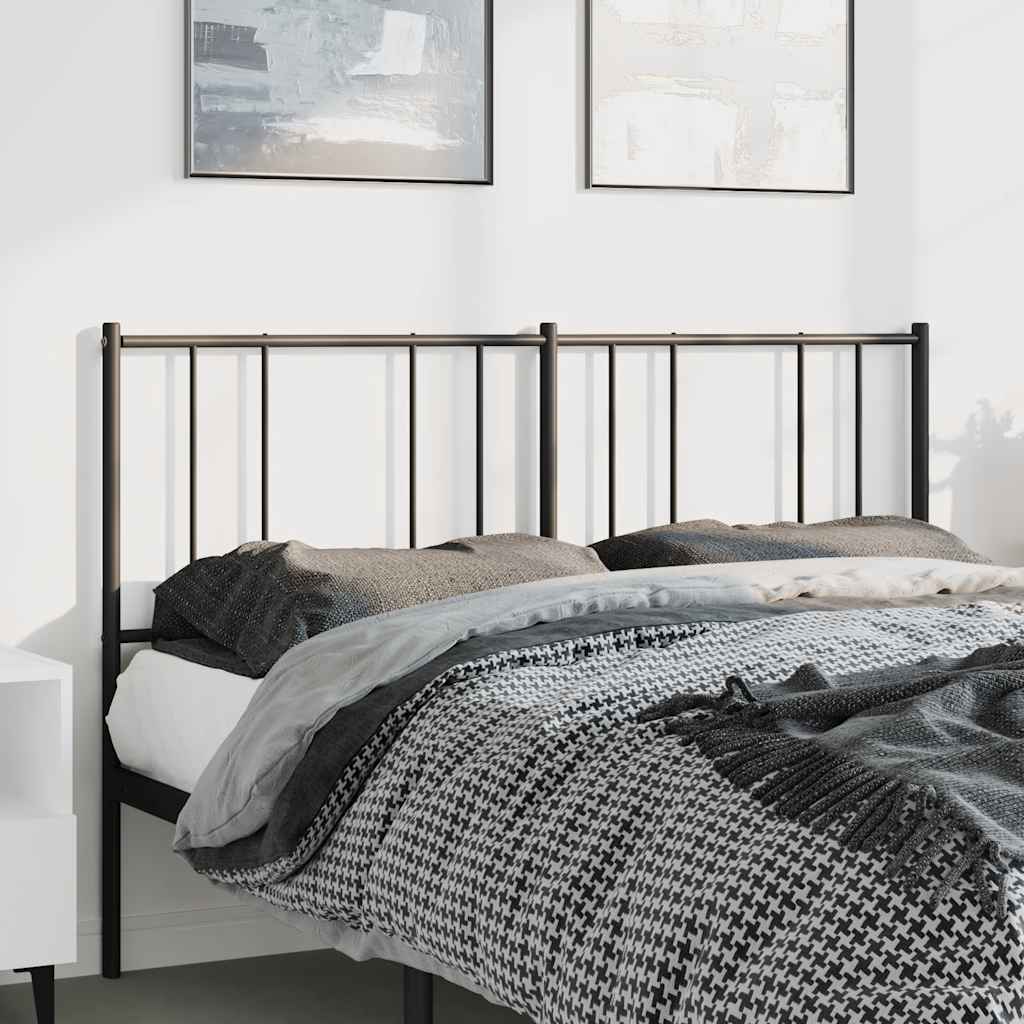 Vidaxl Metalowe Wezgłowie, Czarne, 150 Cm