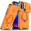 Магнитное кольцо-подставка Бронированный чехол для Motorola Moto G Play 2023 Power 2022 Pure 2021 Сдвижное окно Защита объектива Чехол для телефона