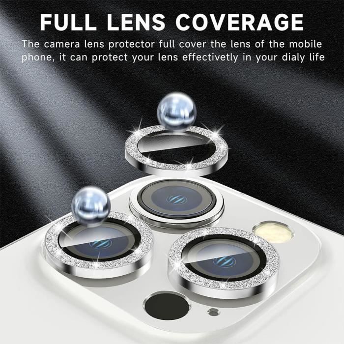 Protection Film - for iPhone 15 Pro - 15 Pro Max - Tempered Glass - Silver Aluminum - Scratch Resistant