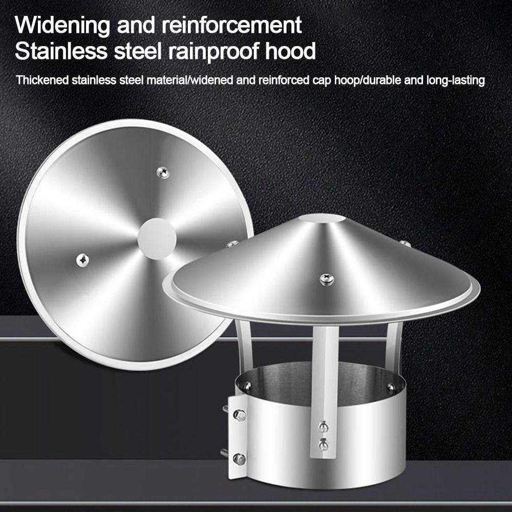 Stainless Steel Ventilated Rain Cap 75-160mm Chimney Exhaust Hood Fireplaces