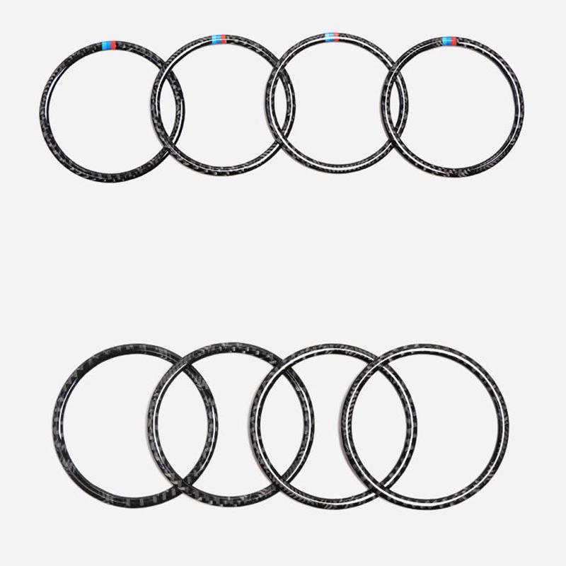 4 шт./6 шт., углеродное волокно, автомобильный дверной динамик, громкоговоритель, декоративная круглая накладка, наклейки, автоаксессуары для BMW X5 E70 X6