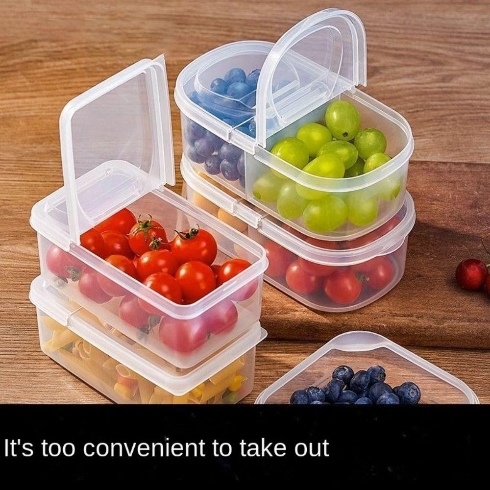 Sealed Rectangular Trasparent Crisper Plastic Food Containers Safe Condiment Boxes
