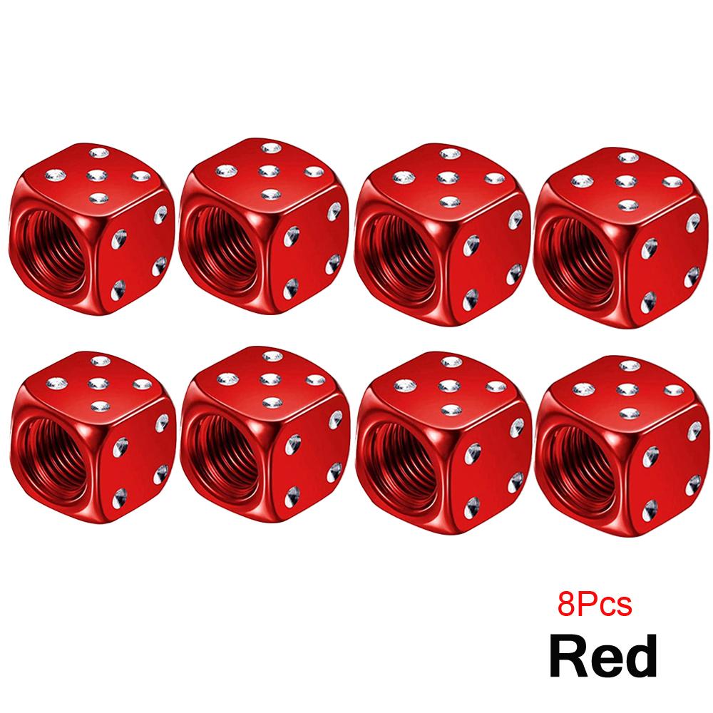 Алюминиевые колпачки для вентилей шин Dice, пылезащитные колпачки для автомобильных, грузовых, мотоциклетных, велосипедных, для вентилей Dice, стержней колес, покрышек, стержней колес, воздушных клапанов, пылезащитный колпачок