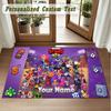 Crystal Velvet Square Rug Custom NameBrawl Stars Pattern Non Slip Home Floor Decor Rug