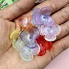Home Party Supplies Beaded Beads 22.6mm Handmade Acrylic Three-petal Flowers Mobile Phone Chain Hollowed Out Straight Hole 10pcs Hairpin Accessories