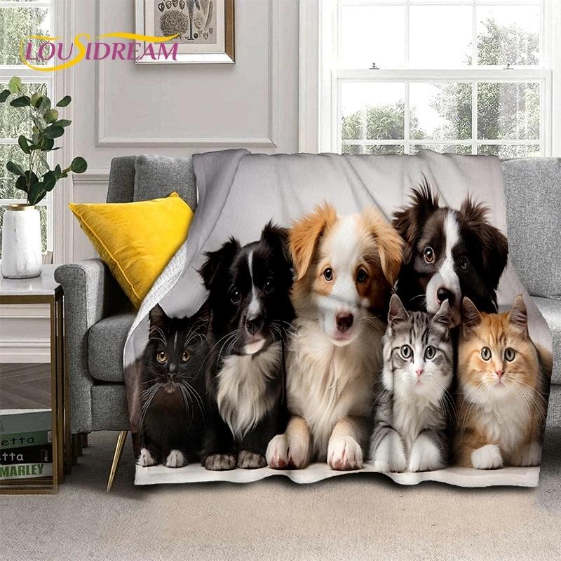 Милая собака Самоед, Чихуахуа, Хаски, Коки Мультяшное Мягкое Фланелевое Одеяло для Кроватей Спальни Дивана Пикника, Плед для Отдыха на Открытом Воздухе