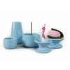 5-Piece Pet Buddhist Altar Set (Ceramics, Water Jug, Flower Vase, Offering Stand, Incense Burner, Candle Holder) Miniature, Made In Japan, Blue