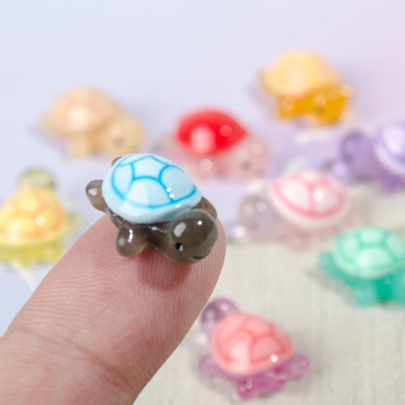 10 шт. Мини светящиеся черепахи домашний декор ландшафтный дизайн смоляные поделки светящиеся черепахи сад аквариум миниатюры украшения украшения