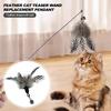 5pcs Feather Pendant with Bell DIY Replace Cat Teaser Stick Replacement Pendant Pet Toy Accessories