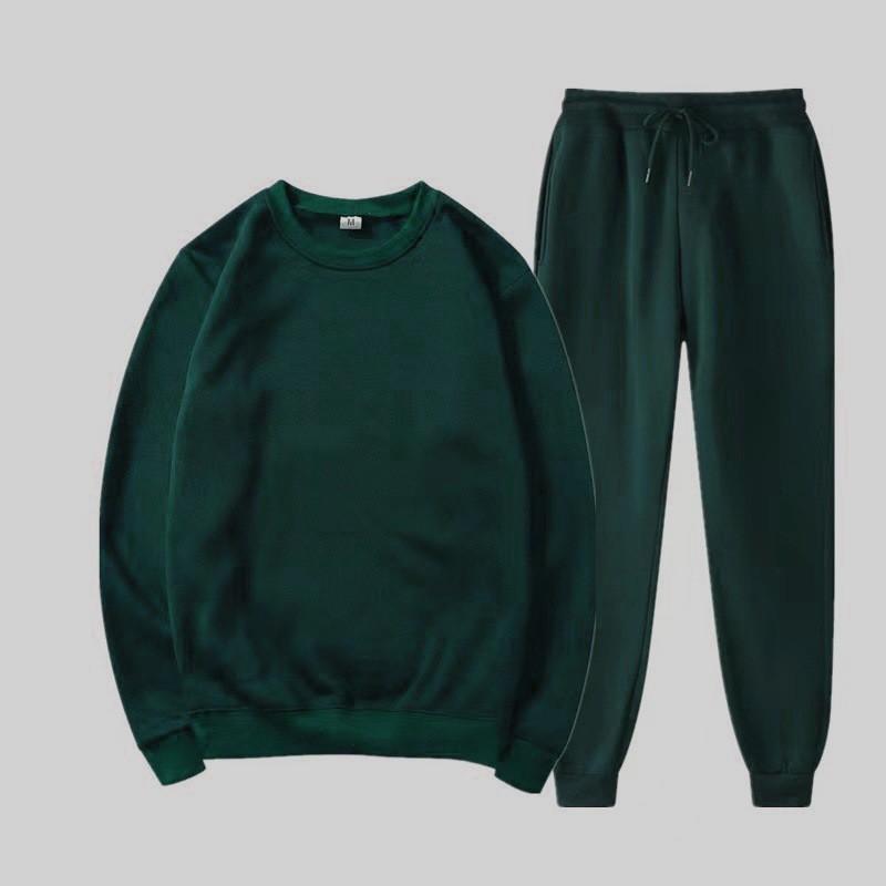 Unisex Casual Sportswear Set: Long Sleeve Round Neck Hoodie Full-Length Pants Lightweight Comfort Fit