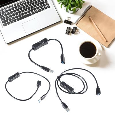 Удлинительный кабель USB 3.0 с выключателем питания, высокоскоростной передачей данных и зарядкой, светодиодный светильник для USB-вентилятора