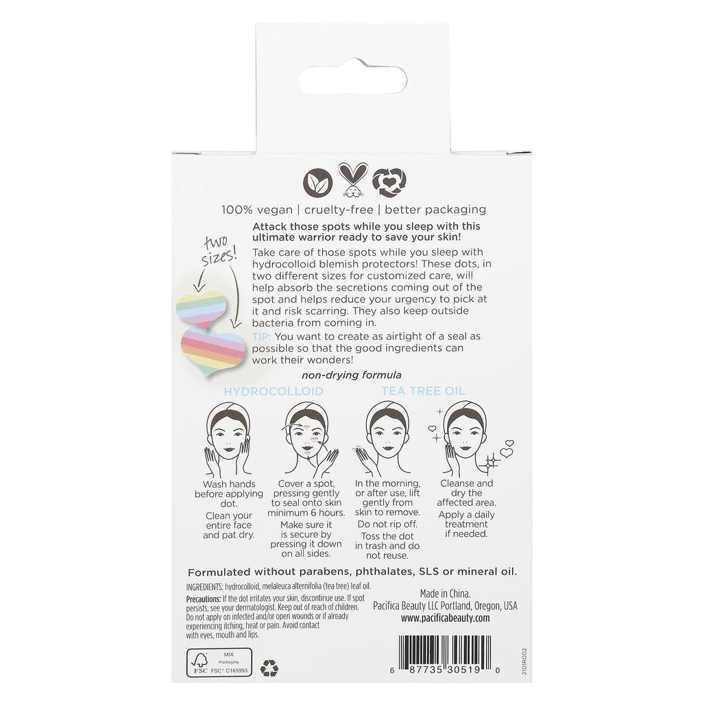 Pacifica Pore Warrior, точечный патч Overnight Rescue Spot Dot, 30 отдельных патчей