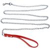 Durable Anti-Bite Metal Dog Chain Lead For Small Medium Large Dog Chain Leash Handle Leads Iron Chain PU Leather Pet Accessories