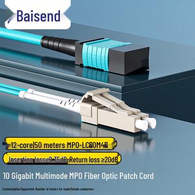 Оптический патч-корд Baisende MPO-LC OM4 Multimode