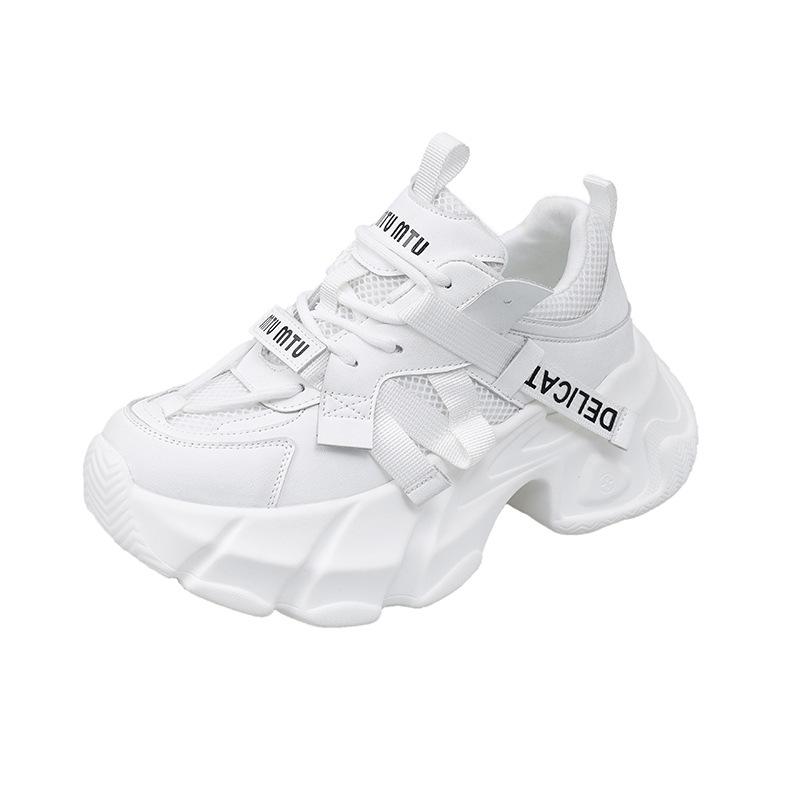 Белые туфли из натуральной кожи на платформе на очень высоком каблуке со шнуровкой Туфли для папы Кроссовки Женская обувь