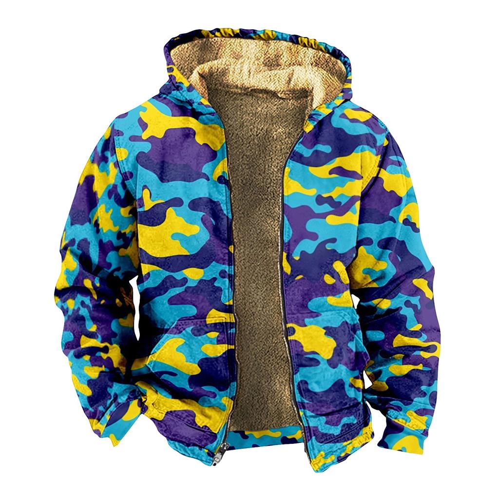 Мужская куртка с камуфляжным принтом, мужская весенне-осенняя повседневная трендовая куртка на молнии с капюшоном