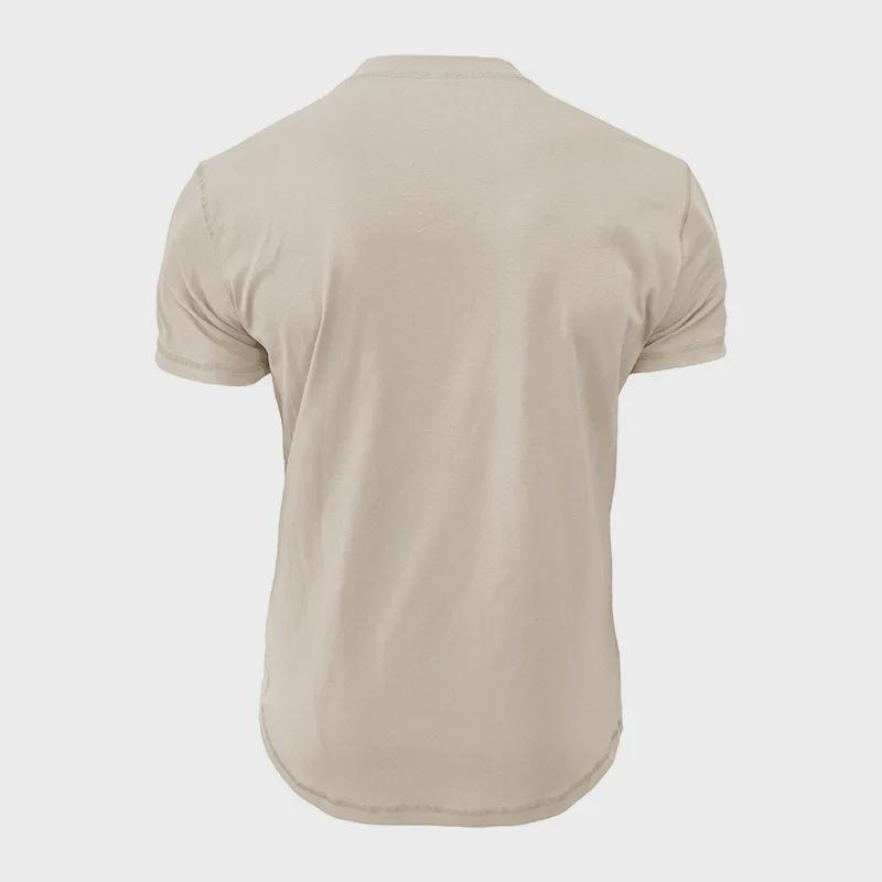 Летняя мужская футболка с коротким рукавом и круглым вырезом 2024 года — европейский и американский стиль