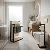 Black loft towel rack for the bathroom