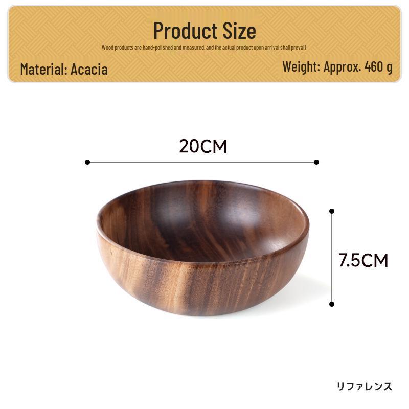 Деревянная миска для салата и риса из акации - Большой круглый деревянный таз Посуда