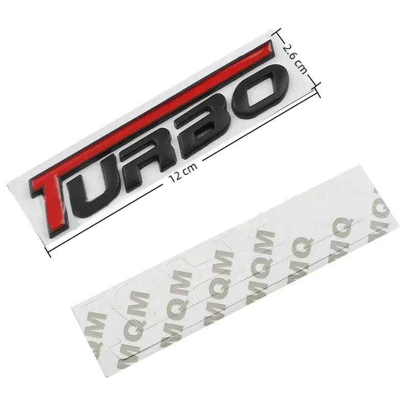 Car Styling New Design Colorful Turbo Logo 3D Metal Zinc Alloy Universal Fender Emblem Rear Trunk Badge Sticker Decal