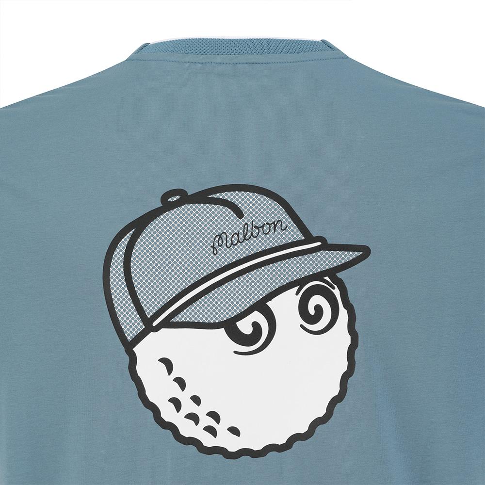 MALBON GOLF Футболка-поло с круглым вырезом и стежком «ведро» Универсальная Темно-синяя