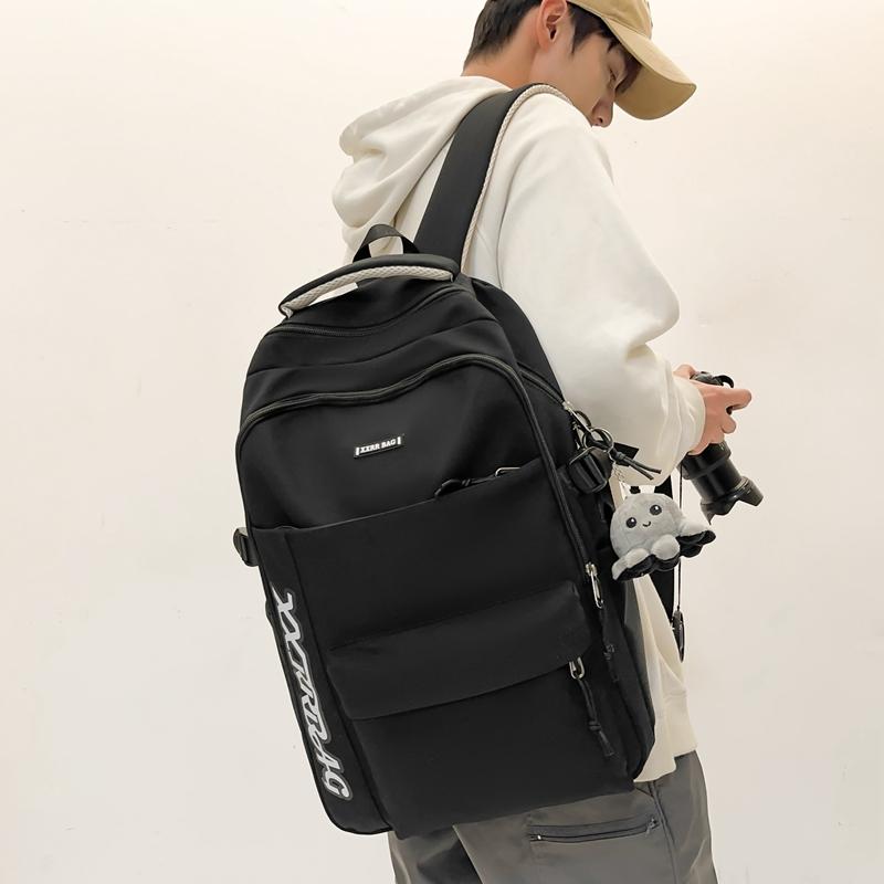 Male Large Capacity Backpack Letter Female Junior Senior High School Student Schoolbag Outdoor Travel Bag