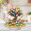 Easter Bunny Acrylic Ornament 2D Flat Print Colorful Eggs Tree Rabbit Ornament Desktop Decoration Easter Eggs Sign for Home Mantel Dinning Table Decor