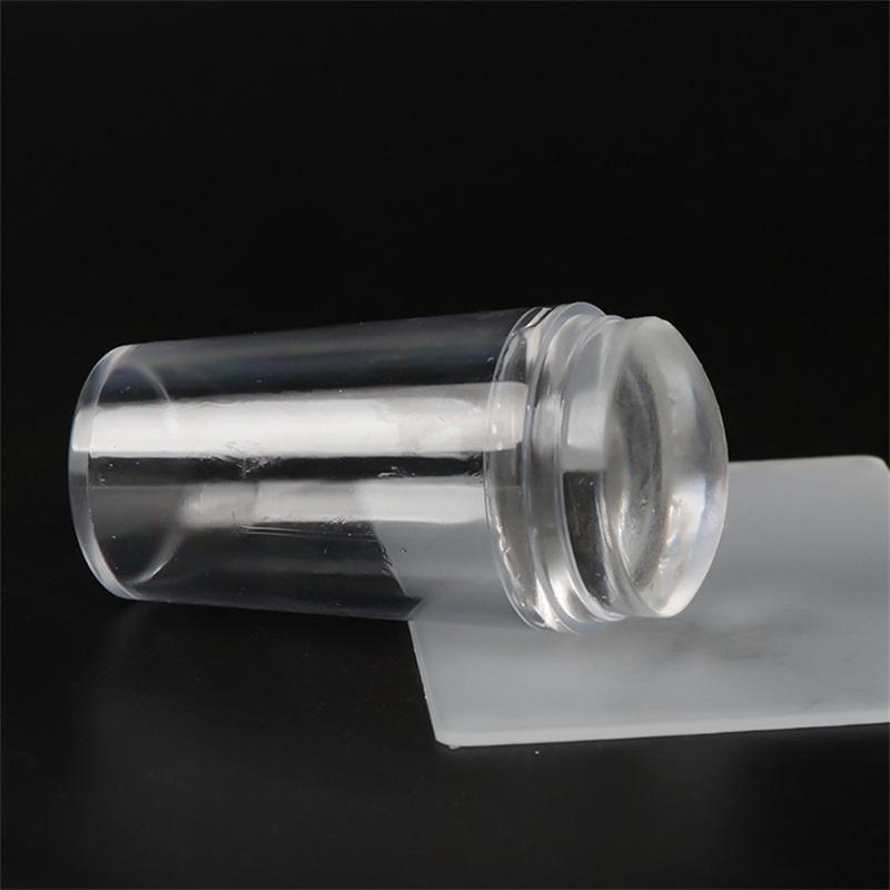 Transparent Nail Stamper with Scraper 2pcs Jelly Silicone Stamp for French Nails Manicuring Kits Nail Art Stamping Tool Set