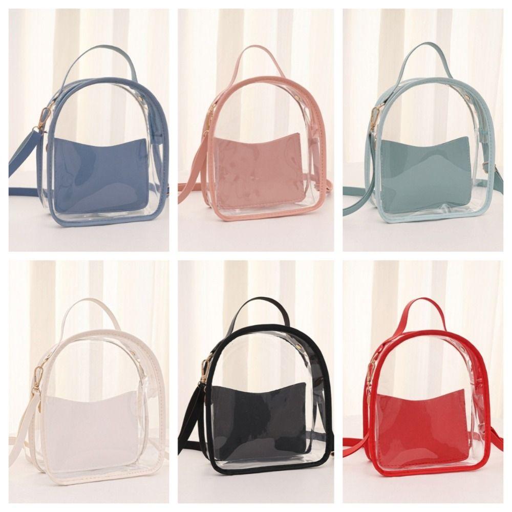 Transparent Jelly Shoulder Bag PVC Crossbody Bag Fashion Transparent Backpack Gym