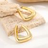 Большие геометрические U-образные трапециевидные серьги золотого цвета с гладкими каплями CCB для женщин, минимализм, гипербола, модные украшения для вечеринок