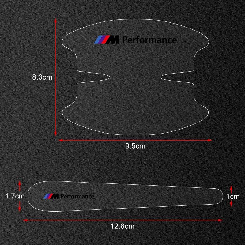 BAAC1 8pcs Car Door Bowl Anti-scratch Sticker Clear Door Bowl Handle Protection Sticker For BMW M Performance 1 3 5 7 Series M3 M4 M5