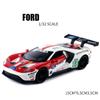Масштаб 1/32 Ford V8 GT, литая под давлением модель автомобиля, игрушечный автомобиль с откатным механизмом, звуком и светом для детей, коллекция подарков для мальчиков и девочек