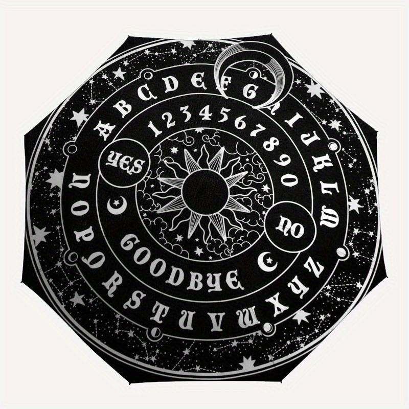 Игровой коврик для спиритической доски Уиджи, гаданий. Черно-белая круглая скатерть. Зонт, портативный складной в 3 сложения для мужчин и женщин, Рождественский подарок ES268
