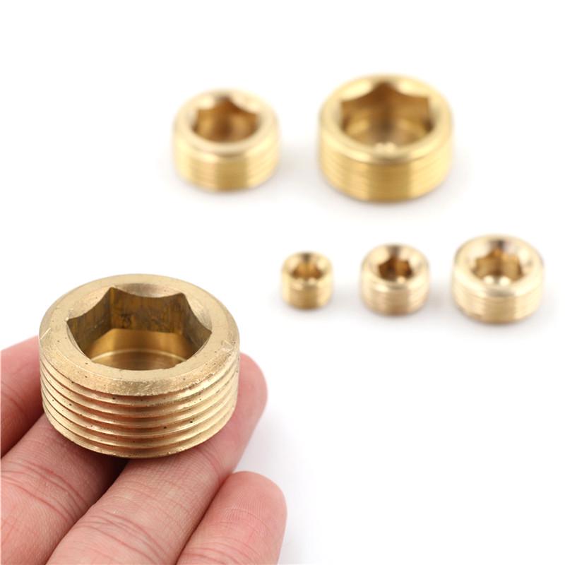 1/8" 1/4" 3/8" 1/2" Npt Латунная Внутренняя Шестигранная Резьба Гнездо Трубная Заглушка