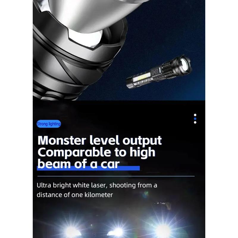 Мощный перезаряжаемый светодиодный фонарик с боковым светом, фонарь для кемпинга на открытом воздухе, фонарь для пеших прогулок, фонарик с ярким светом