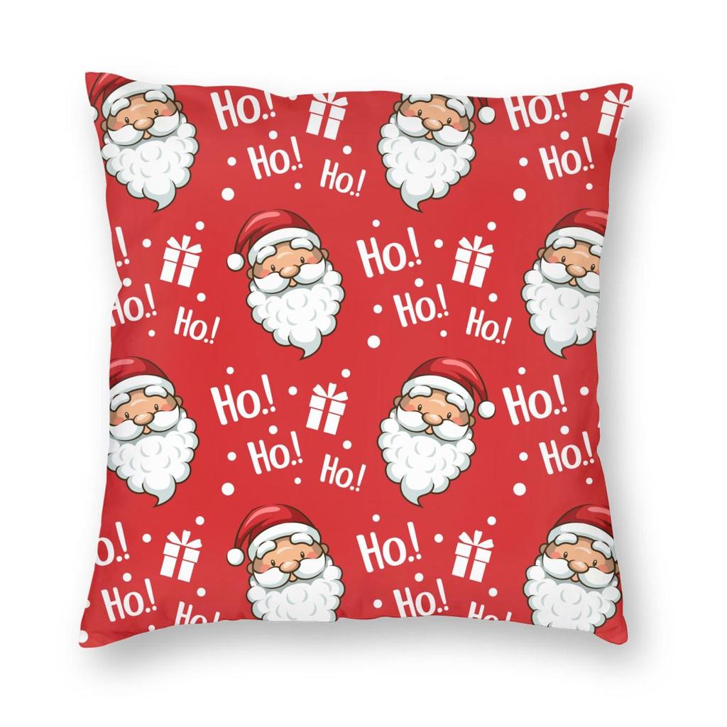 Christmas New Year Pillowcase Printing Polyester Cushion Cover Gift Santa Pillow Case Cover Home Zipper 18''
