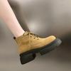Fashion Chunky Heel Platform Boots Women 2024 Autumn Winter Thick Bottom Non-slip Lace-up Boots Retro Faux Suede Ankle Boots for Women