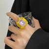 Vintage Elegant Stylish Colorful  Rings Geometric Forefinger Resin Rings Light Luxury High-End Jewelry Accessories