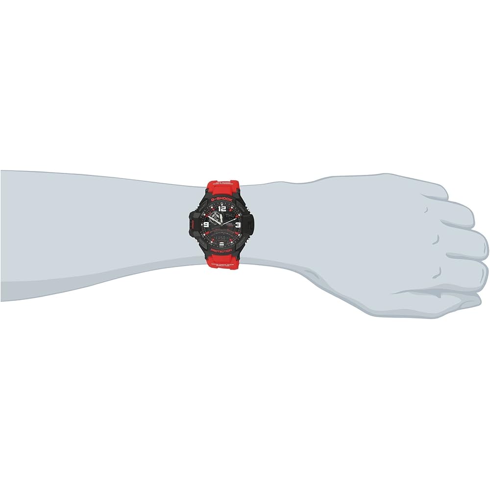 Casio G-Shock Aviation GA1000-4B Black Dial Red Resin Quartz Men's Watch