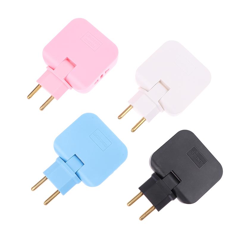 Складной поворотный адаптер 3 в 1 для путешествий, вилка европейского стандарта, электрический преобразователь мощности, розетка переменного тока