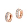 Sterling Silver S925 Square Diamond Single Row Ear Clip Light Luxury Minority All-Match Circle Earrings Fashion Style