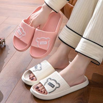 Тапочки с медведем, женские домашние нескользящие сандалии для пар с мягкой подошвой