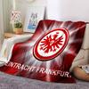 Flaming Heart Frankfurt Emblem Flannel Blanket, Soft Polyester, Modern Design, All-Season for Camping, Travel, Gifts for holidays or birthdays