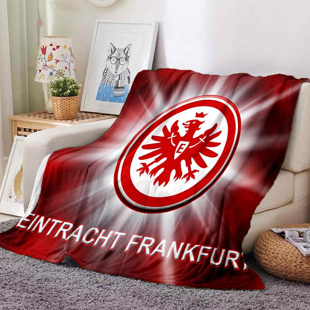 Flaming Heart Frankfurt Emblem Flannel Blanket, Soft Polyester, Modern Design, All-Season for Camping, Travel, Gifts for holidays or birthdays