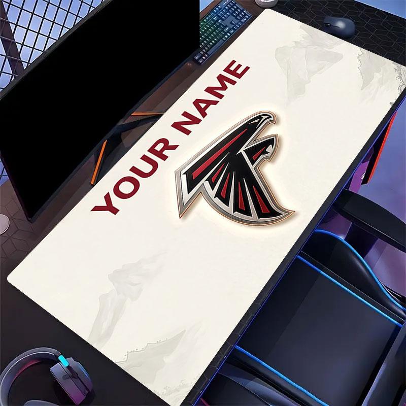 Custom Name,Atlanta Falcons Mouse Pad, Large Gaming Desk Mat, Non-slip XXL Mousepad for Laptop & Tablet, Mini PC Playmat with Stitched Edges