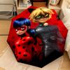Miraculous Ladybug Theme Automatic Umbrella Suitable Travel Portable Umbrella Outdoor Sun Shading Umbrella Gift Daily Essentials