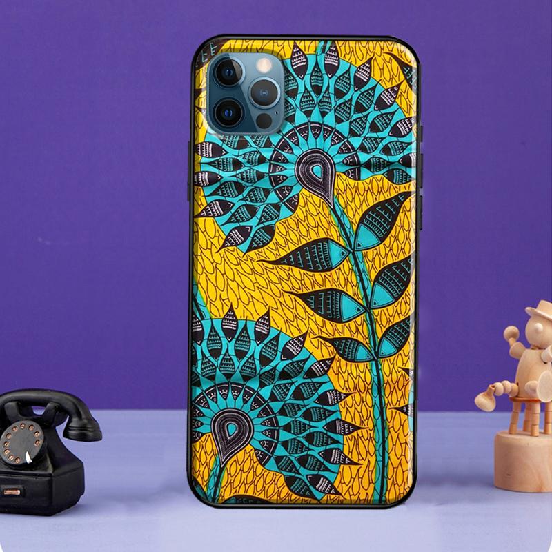 Чехол с принтом из ткани в африканском стиле для iPhone XR X XS Max SE 2020 7 8 Plus, чехол для iPhone 11 14 12 13 Pro Max Mini
