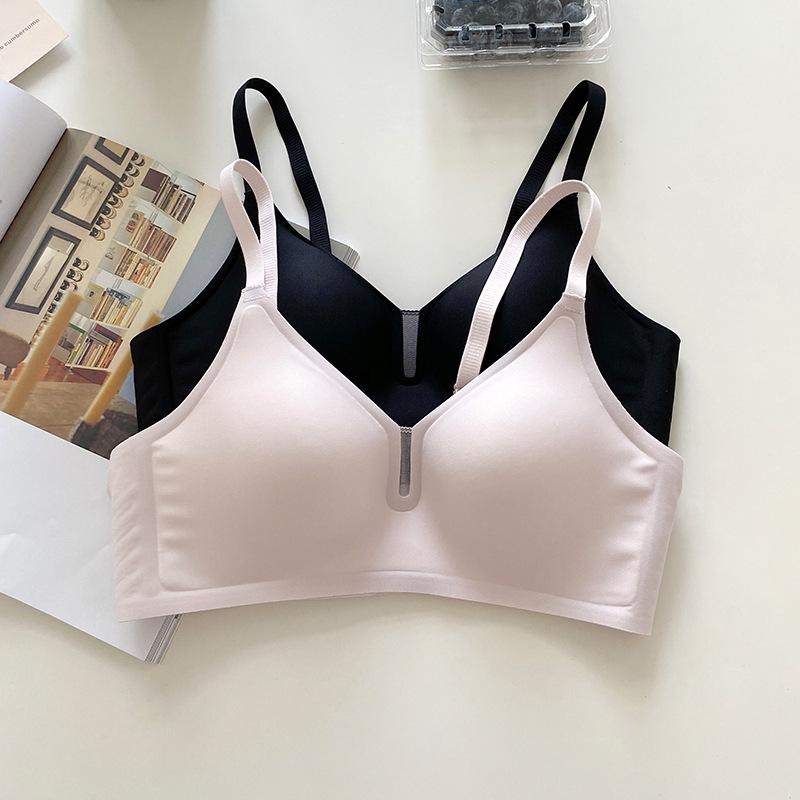 Traceless underwear women's summer thin small breasts gather and close secondary breasts, new jelly strips, anti-sagging bra